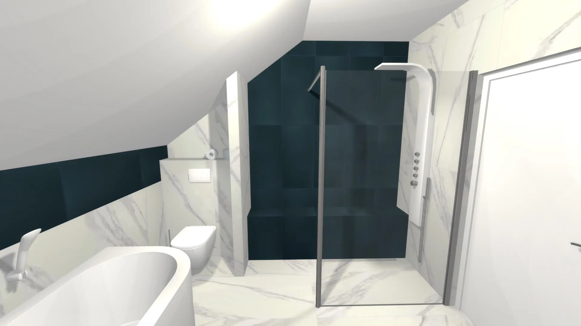 FIDEM Studio - Koupelna vizualizace-realizace vizualizace